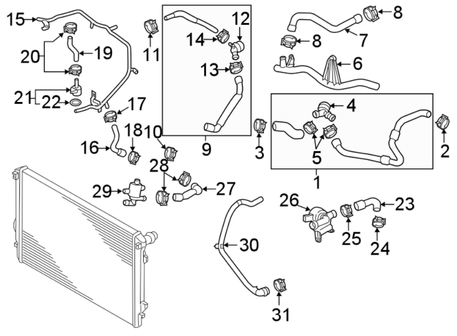 Audi A3 Hose. Adapter - 5Q0122291AB - Genuine Audi Part