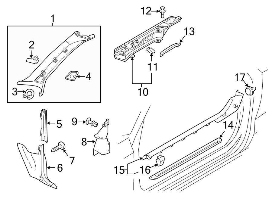 2018 Audi A6 Door Pillar Post Trim Set (Rear, Upper). Convertible ...