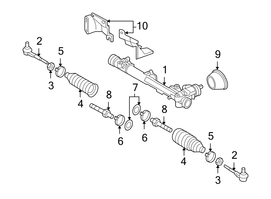 Audi A4 Rack and Pinion Assembly 8E1422054BX Genuine Audi Part