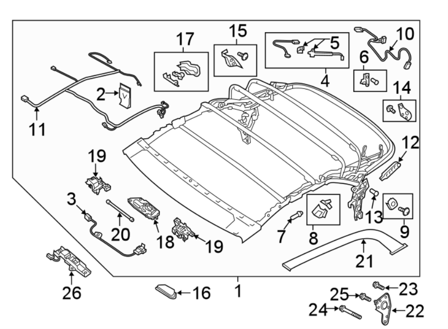 2018 Audi S5 Convertible Top Latch Bracket. REPAIR KIT. CONVERTIBLE ...