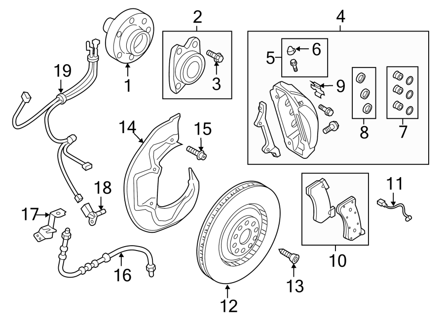 Audi A8 Brake. Pads. Lining. Disc pad set. Front. Wear indicator