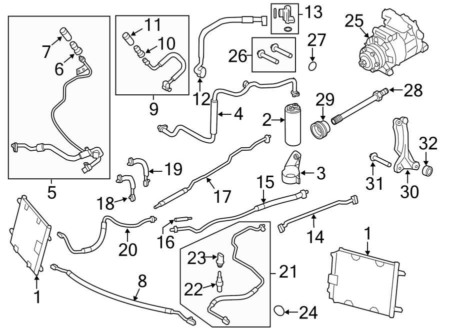 2014 Audi Q5 Air conditioning (a/c) receiver drier bracket. Dehydrator ...