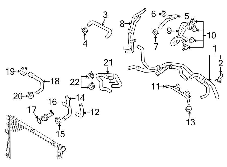 7L0122073AC - Engine Coolant Hose - Genuine Audi Part