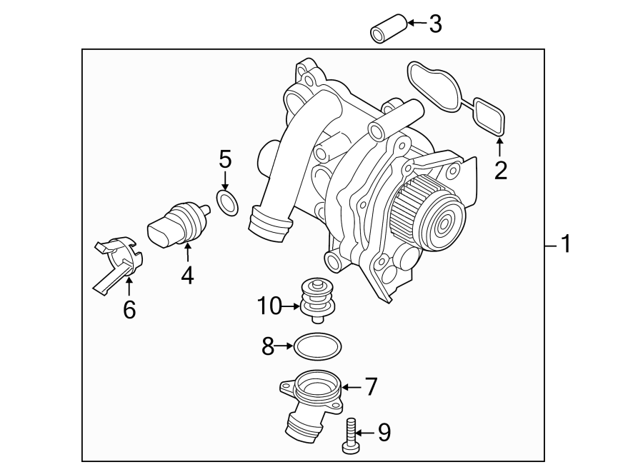 2015 Audi Q5 Engine Coolant Thermostat Housing 06H121121L Genuine