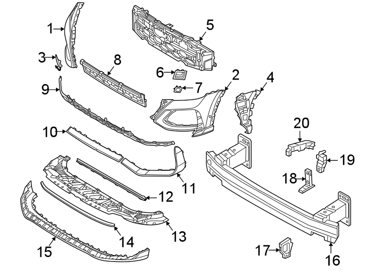 2021 Audi RS5 Sportback Radiator Support Air Deflector (Front, Upper ...