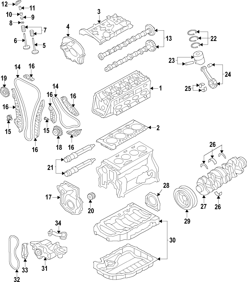 2015 Audi Q5 Engine Timing Cover (Front, Lower) - 06K109210AF - Genuine ...